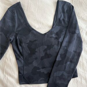 Lululemon Wunder Train Cropped Long Sleeve Top